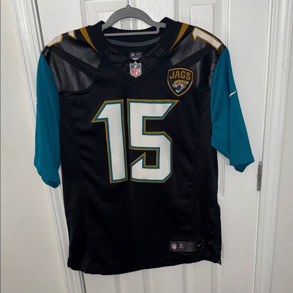 Nike Black and Teal Jaguars Jersey